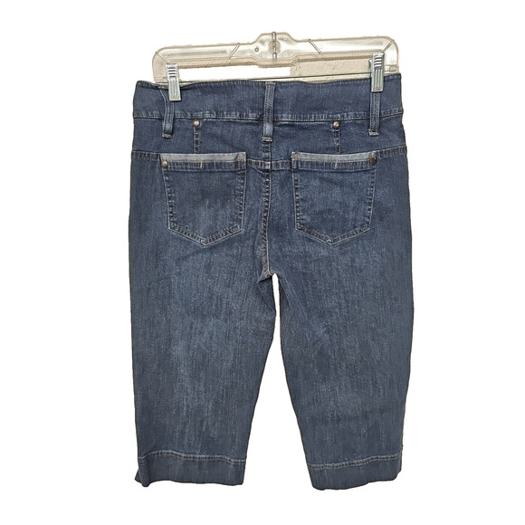 Sonoma Capri Jeans Size 4 Womens Mid Rise Medium Wash Blue Contrast Trim Y2K - Picture 3 of 6